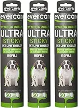 Evercare All-Purpose Pet Mega Oversized Lint Roller Refills, Green, 3-Pack (150 Sheets)