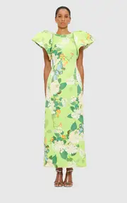 [Leo Lin] Lucinda Maxi Dress - Hydrangea In Lime