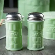 TableCraft's Coca-Cola Jadeite Salt & Pepper Shakers 4.5 oz