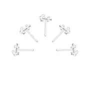 Set of 5 Silver Anchor Bend Nose Studs