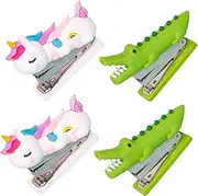 GARIOUANS 4pcs Mini Stapler Cute Design Portable Office Supplies Effortless Space Saving for Desk for Students and Office Use