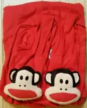 RED PAUL FRANK Baby MONKEY Adult FOOTED Fleece Pajamas Medium One Piece FOOTIES