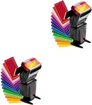 TEHAUX 2Set Color Filter Gels Kit for Camera Flash Color Temperature Filters for Speedlight Lighting Effects Compatible with Strobe Photography Accessories