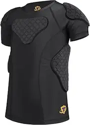 [TUOYR] Padded Shirt Youth Boys Padded Compression Sports Protective T-Shirt Rib Chest Protector Extreme Exercise