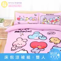 在飛比找momo購物網優惠-【享夢城堡】雙人床包涼被四件組(BT21宇宙明星 minin