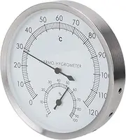 MYCENSE Indoor Hygrometer Thermometer Wall Mounted Stainless Steel Case Temperature Meter