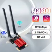 AC1200 Desktop Gigabit 5G Dual-Band Wireless Network Card PCIe Desktop Computer Bluetooth WiFi Receiver