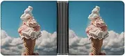 [LQPMNK] PU Leather Wallet, Cloudy Ice Cream Print Wallet with Multiple Slots Elegant Wallet Business Wallet Travel Wallet Bifold Wallet, style, One size, Minimalist, Style, One size, Minimalist