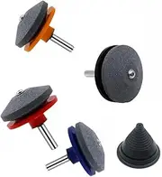 WADY 4Pcs Universal Lawn Mower Blade Sharpener & Balancer,Multi-Sharp Rotary Tool for Power Drill, Hand Drill, and Lawnmower Blades,Durable Lawn Mower Blade Sharpeners for Precision Sharpening