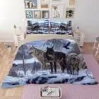 Snow Wolf Quilt Duvet Doona Cover Set Single/Queen/King Size Bed Animals Linen