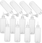 Cabilock 12Pcs Squeeze Bottles with Pointed Nozzles Refillable Containers for Travel Toiletries Shampoo Conditioner Liquid Soap Portable Lightweight Tsa