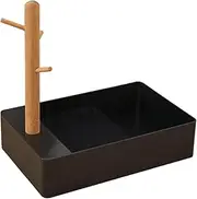 LeoLeozz Branch Hook Keys Storage Tray Entrance Key Storage Box Jewelry Display Stand for Sundries (Black)