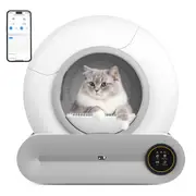 Advwin Automatic Cat Litter Box Smart Self-Cleaning Large Kitty Toilet App Control Odor-Removal