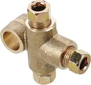 COSMEVIVI Industrial Grade Brass Brake Line Tee Connector Threaded Fitting Quick Automotive Brake Lines Precision Machined User Friendly Installation Versatile Connection