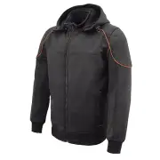 Milwaukee Leather MPM1764 Men's Black Soft Shell Armored Racing Style Jacket