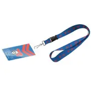 123640 NEWCASTLE KNIGHTS NRL TEAM LOGO LANYARD WITH CARD POCKET SWIVEL HOOK