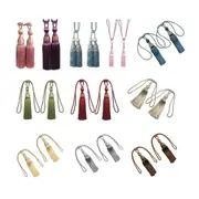 1pair Curtain Tiebacks Hanging Balls Tassel Rope Decorative Curtain Holders