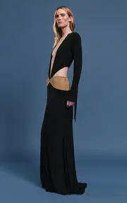 [Christopher Esber] Contour Suede Belted L/S Gown