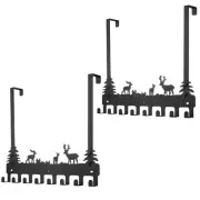 2 Pack Over Door Clothes Hanger Shower Room Over Door Hooks Black 8 Hooks
