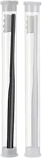 2022 BREVI Nordic-Inspired Premium Nano Toothbrush, Adult Extra Soft Toothbrush with 20000 Soft Bristles, for Protect Sensitive Gums and Teeth (Black+White,Wave Head)