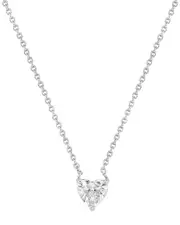 Forever Creations 14K 0.15 ct. tw. Diamond Heart Solitair Pendant Necklace