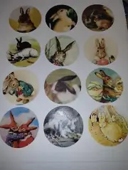 12 Circle Rabbit Ephemera Junk Journal Scrapbook USA Seller