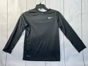 Size S - Nike Boys Dri Fit Legend Long Sleeve T Shirt Blk Silver 840177 010
