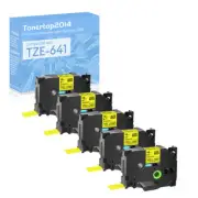 5 PK TZ-641 Black on Yellow Label Tape For Brother P-Touch PT-1830 2730 TZe-641