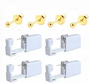 [Kuesn] 4 Pack Ear Piercing Gun Disposable Self Colours Ear Nose Piercing Gun Kit Safety No Pain Ear Piercing Gun Kit with Stud