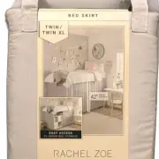 Rachel Zoe Bed Skirt Lofted Bedroom Dorm Bed Twin / XL White Elegant Bedding NEW