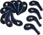Golf Iron Head Cover Club Heads Protector Wedge Headcovers Long Neck with Zip for, Cobra