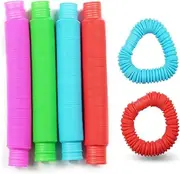 6-Pack Pop Tubes Sensory Toy, Multi-Color Stretch Pipe Sensory Toys for Kids Stress and Anxiety Relief
