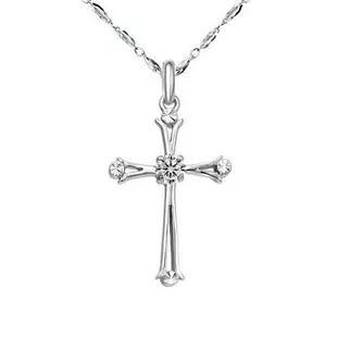 新款 925純銀閃鉆簡約十字架項鏈女短款鎖骨鏈吊墜項飾情人節禮物