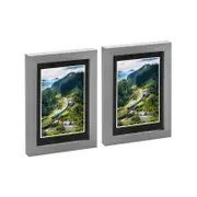 Nicola Spring Photo Frames with 4" x 6" Mount - 5" x 7" - Grey - Pack of 2