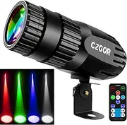 Czgor RGBW 4-in-1 Mirror Ball Light - 15W Super Bright LED Pin Spot Light with Remote Control for Parties, DJ, Club, Bar, Wedding