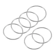 60mm(2.36") OD Metal O Ring Non-Welded Craft Hoops for DIY Silver Tone 6pcs