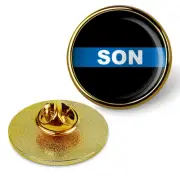 Law Enforcement Police Thin Blue Line Son Brooches & Pins - Gold