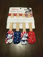 DISNEY Mickey Mouse PATRIOTIC 4 PACK SILICONE Mini SPATULA SET New