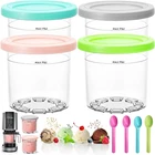 4 Pack Ice Cream Cups 16Oz Containers for Ninja Creami Pint, Compatible with ...