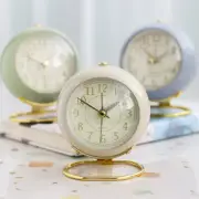 Retro Silent Analog Alarm Clock Cute Bedside Desktop Table Clock w/ Night Light
