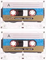 2Pcs Blank Cassette Tape 90 Mins Blank Tape Magnetic Audio Tape Recording Player for Speech Music Recording Standard Cassette Everyday Recording Car Stereo Systems Or Other Devices