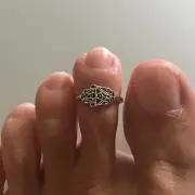 Sterling Silver Filigree Hand of Fatima Toe Ring, Silver Rings, Hamsa Ring