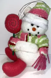 Sweet Treats Plush Snowman Ornament by St Nicholas Square Christmas Decoration