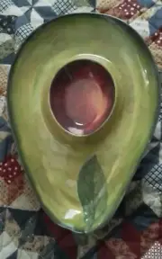 Melamine Green AVOCADO Chip & Dip Serving Platter Tray 18" ~ BRAND NEW