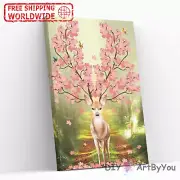 Paint By Numbers Kit Deer Flower Abstract Painting DIY Wall Kids Beginner Home