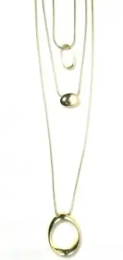 CHICO'S Grayson Sleek Convertible Multi-Strand Gold Necklace >NEW< (F)