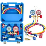 Sutekus AC Gauge Set 3 Way AC Manifold Gauge Set Freon Charge Kit with Hoses ...