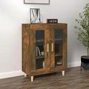 Smoked Oak Sideboard, 69.5x34x90 cm, for Dining Room Furniture Storage, Bar Cabinet, Kitchen Side Station, Engineered Wood Shelf, Modern Buffet Table