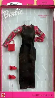Barbie Film Festival long black denim dress sparkly top Fashion Avenue 1999 NRFB