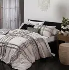 New Logan & Mason Darcy Linen Queen Size Quilt / Doona Cover Set Ruffles